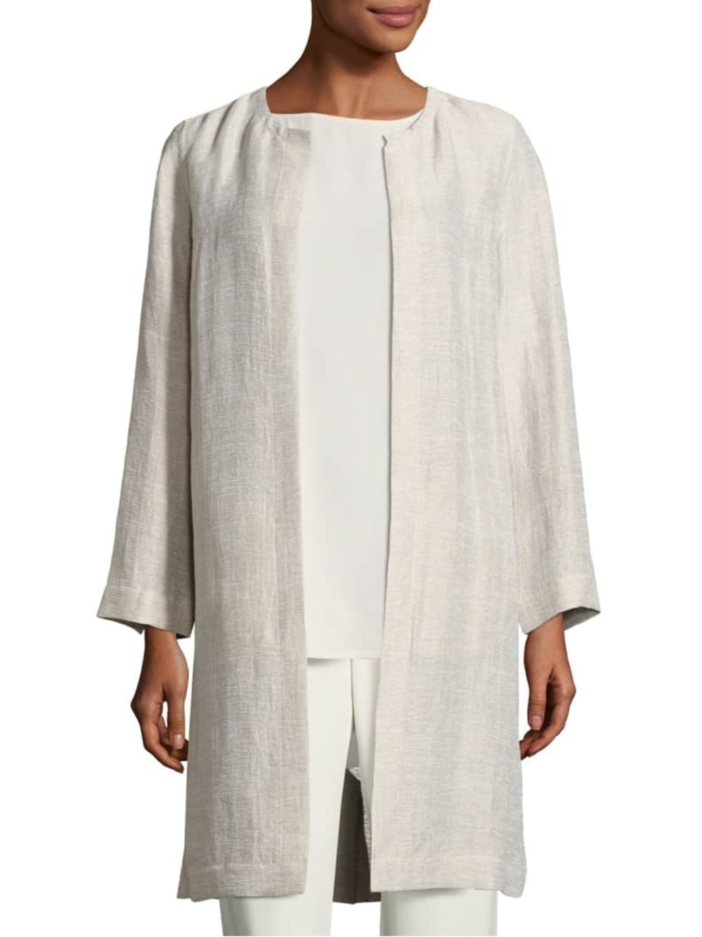 Eileen Fisher Open Front Collarless Jacket XS